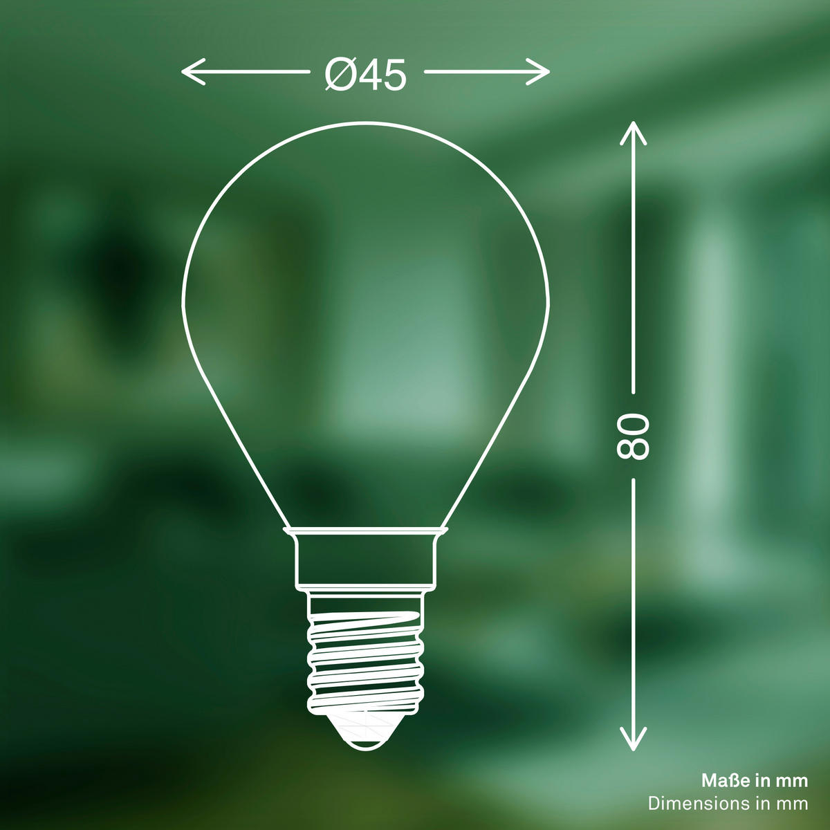 LED-LEUCHTMITTEL   E14 4 W 840 lm  - Silberfarben, Basics, Glas (4,5/8cm)