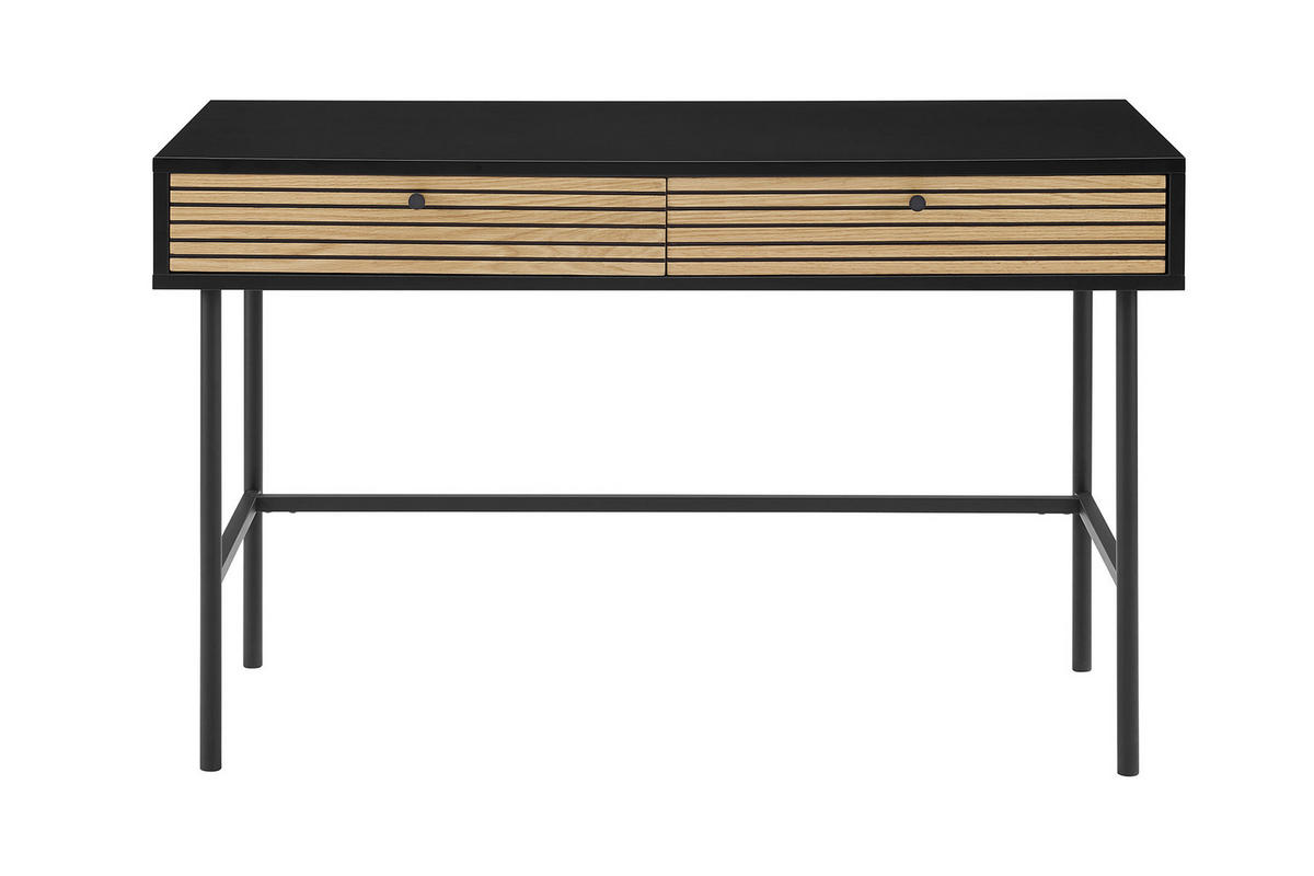SCHREIBTISCH 120/50/75 cm  in Schwarz, Eichefarben  - Eichefarben/Schwarz, Design, Holz/Holzwerkstoff (120/50/75cm) - Livetastic