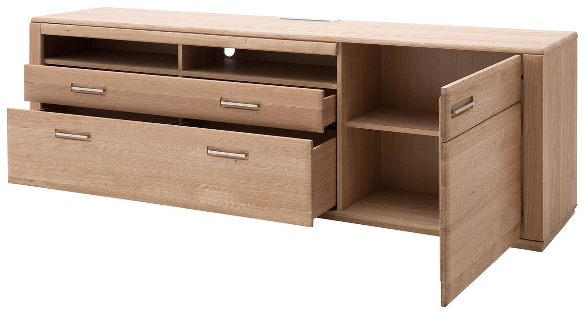 TV-ELEMENT 223/69/51 cm  - Eichefarben/Silberfarben, Design, Holz/Holzwerkstoff (223/69/51cm) - Livetastic