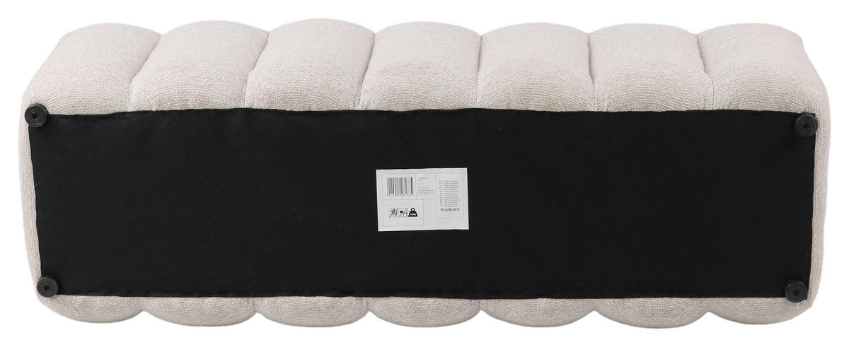 SITZBANK 120/46/41 cm Webstoff Beige Kunststoff  - Beige/Schwarz, Design, Kunststoff/Textil (120/46/41cm) - Novel