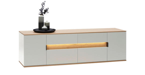 LOWBOARD Eichefarben, Hellgrau  185,6/56,6/48 cm  - Eichefarben/Anthrazit, Design, Holz/Holzwerkstoff (185,6/56,6/48cm) - Dieter Knoll