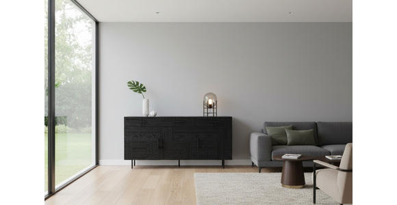 SIDEBOARD  170/80/40 cm 3 Schublade(n)  - Schwarz, LIFESTYLE, Holz/Metall (170/80/40cm) - Landscape