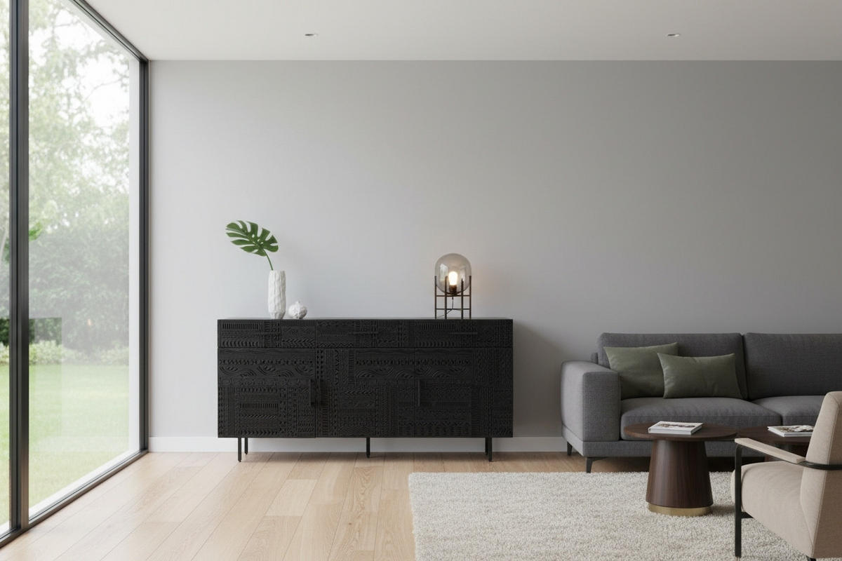 SIDEBOARD  170/80/40 cm 3 Schublade(n)  - Schwarz, LIFESTYLE, Holz/Metall (170/80/40cm) - Landscape
