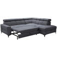 ECKSOFA in Struktur Anthrazit  - Anthrazit/Schwarz, MODERN, Textil/Metall (254/212cm) - Carryhome