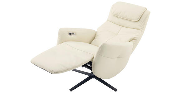 MASSAGESESSEL Echtleder Lederlook Beige - Beige, Design, Leder/Textil (77/113/90cm) - Xora