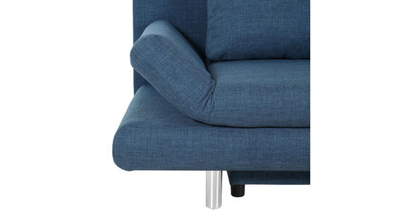 SCHLAFSOFA Flachgewebe Blau - Chromfarben/Blau, Design, Kunststoff/Textil (194/73/91cm) - Xora