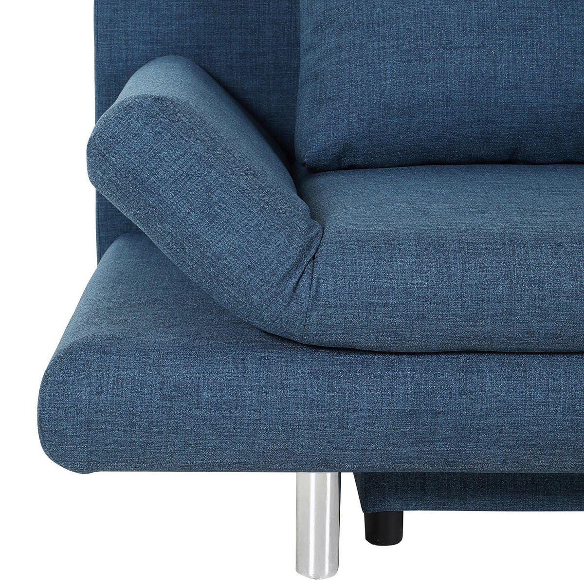 SCHLAFSOFA Flachgewebe Blau  - Chromfarben/Blau, Design, Kunststoff/Textil (194/73/91cm) - Xora
