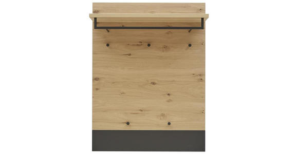 GARDEROBENPANEEL 80/106/27 cm - Eichefarben/Schwarz, Design, Holz (80/106/27cm) - Dieter Knoll