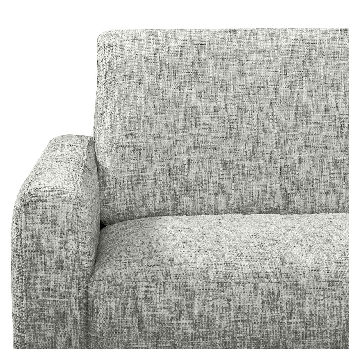 3-SITZER-SOFA Webstoff Grau  - Schwarzchrom/Grau, Design, Textil/Metall (187/85/92cm) - Livetastic