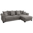 ECKSOFA Braun Cord  - Schwarz/Braun, KONVENTIONELL, Kunststoff/Textil (318/197cm) - Hom`in
