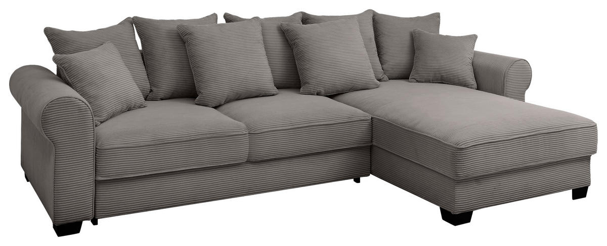 ECKSOFA in Cord Braun  - Schwarz/Braun, KONVENTIONELL, Kunststoff/Textil (318/197cm) - MID.YOU
