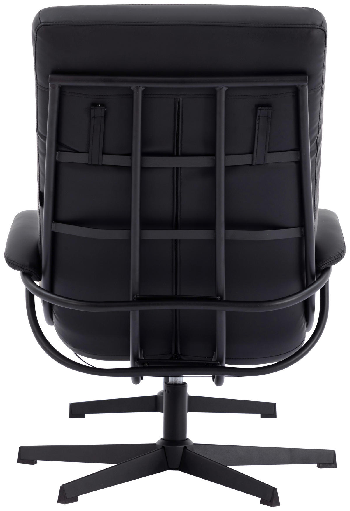 RELAXSESSELSET Lederlook    - Schwarz, Design, Textil/Metall (68/101/85cm) - Livetastic
