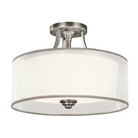 STROPNA SVETILKA Lacey 38.1/27.8 cm   - srebrne barve, Trendi, kovina/steklo (38.1/27.8cm) - Elstead Lighting