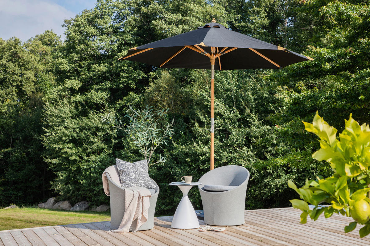 SONNENSCHIRM 270 cm  - Schwarz, KONVENTIONELL (270/250cm) - Gardenson