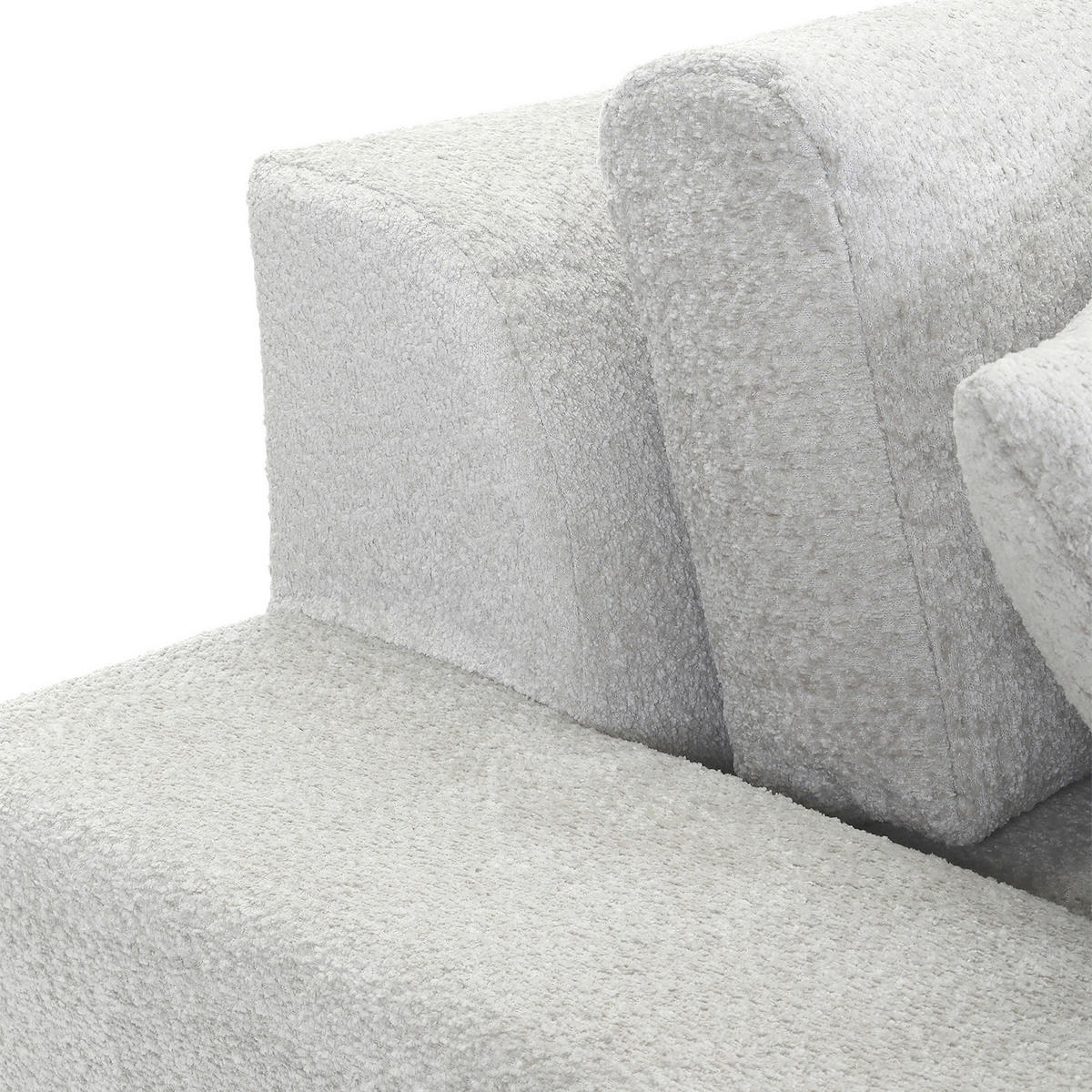 ECKSOFA  Greige Bouclé  - Greige/Schwarz, MODERN, Kunststoff/Textil (255/255cm) - Landscape