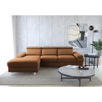 ECKSOFA in Mikrofaser Braun  - Silberfarben/Braun, Konventionell, Textil/Metall (259/82/182cm) - Trendmanufaktur