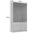 KLEIDERSCHRANK  in Dunkelgrau, Eiche Artisan  - Dunkelgrau/Silberfarben, Design, Holzwerkstoff/Kunststoff (91/197/54cm) - Carryhome