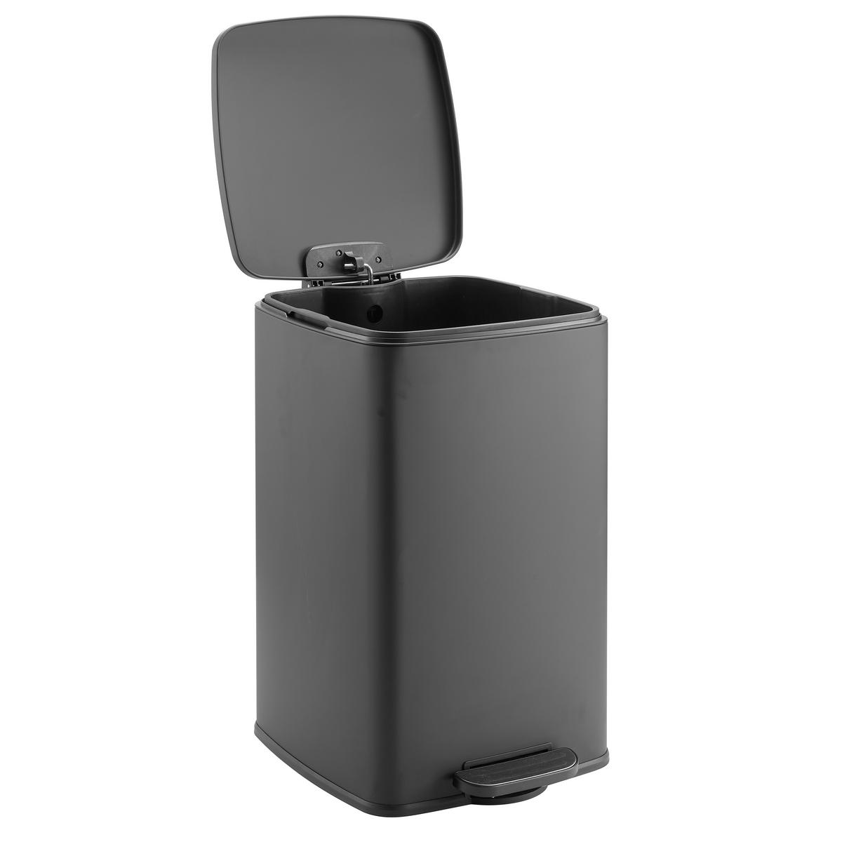 ABFALLEIMER 60 l  Metall  - Schwarz, MODERN, Kunststoff/Metall (45/68/38cm) - MID.YOU