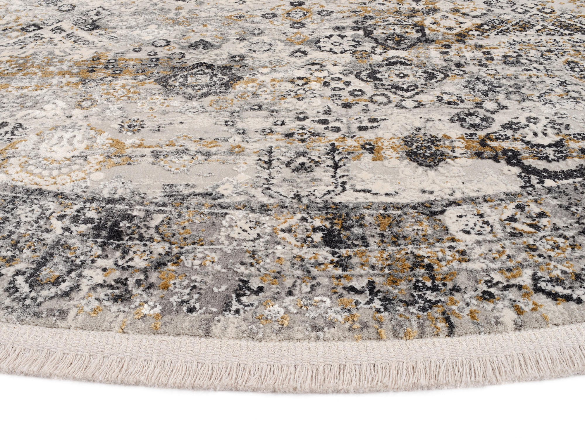 WEBTEPPICH 200 cm Toulon Grau, Goldfarben  - Goldfarben/Grau, LIFESTYLE, Textil (200cm) - Dieter Knoll