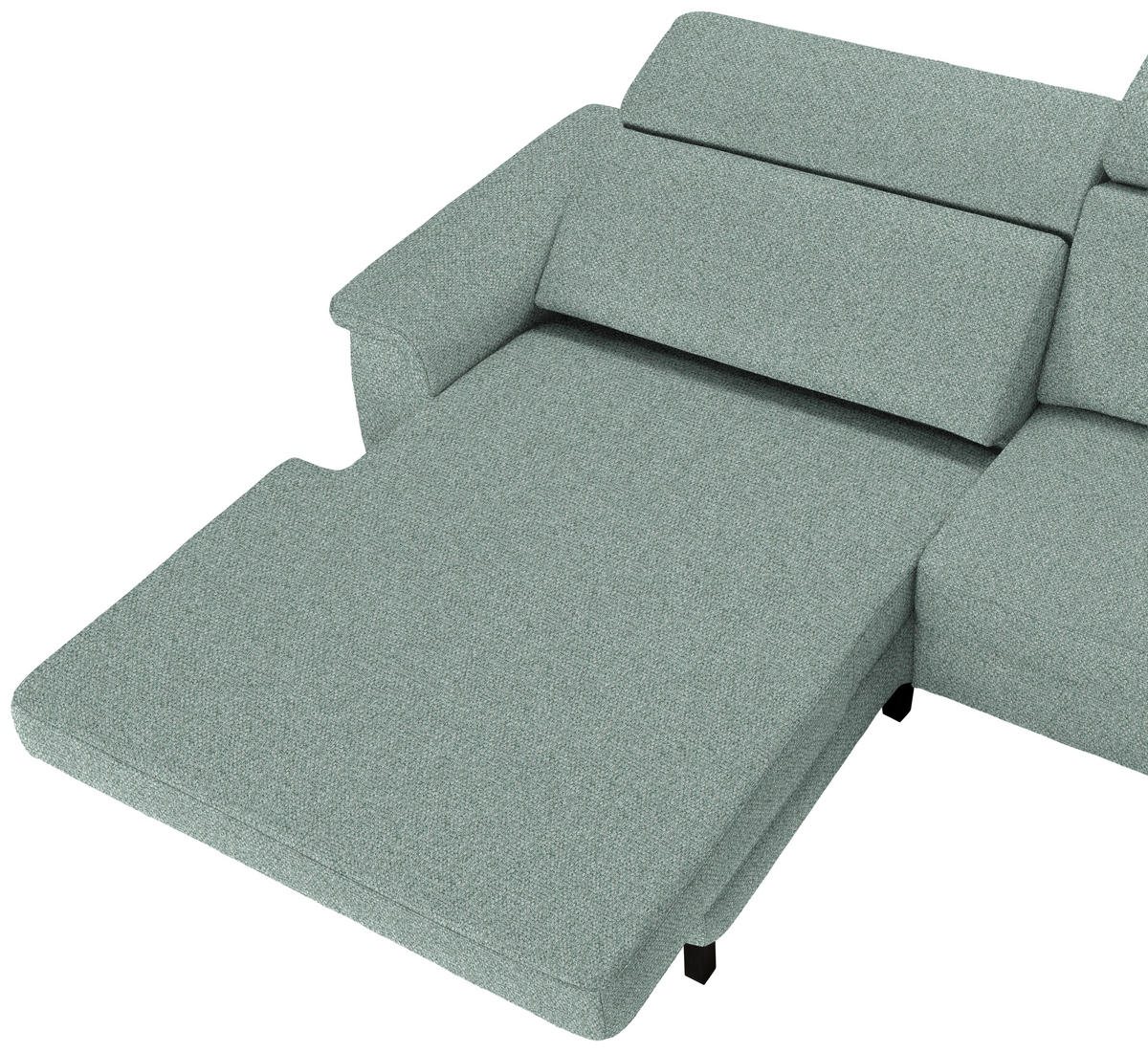 ECKSOFA in Flachgewebe Mintgrün  - Schwarz/Mintgrün, Konventionell, Textil/Metall (182/304cm) - Pure Home Comfort
