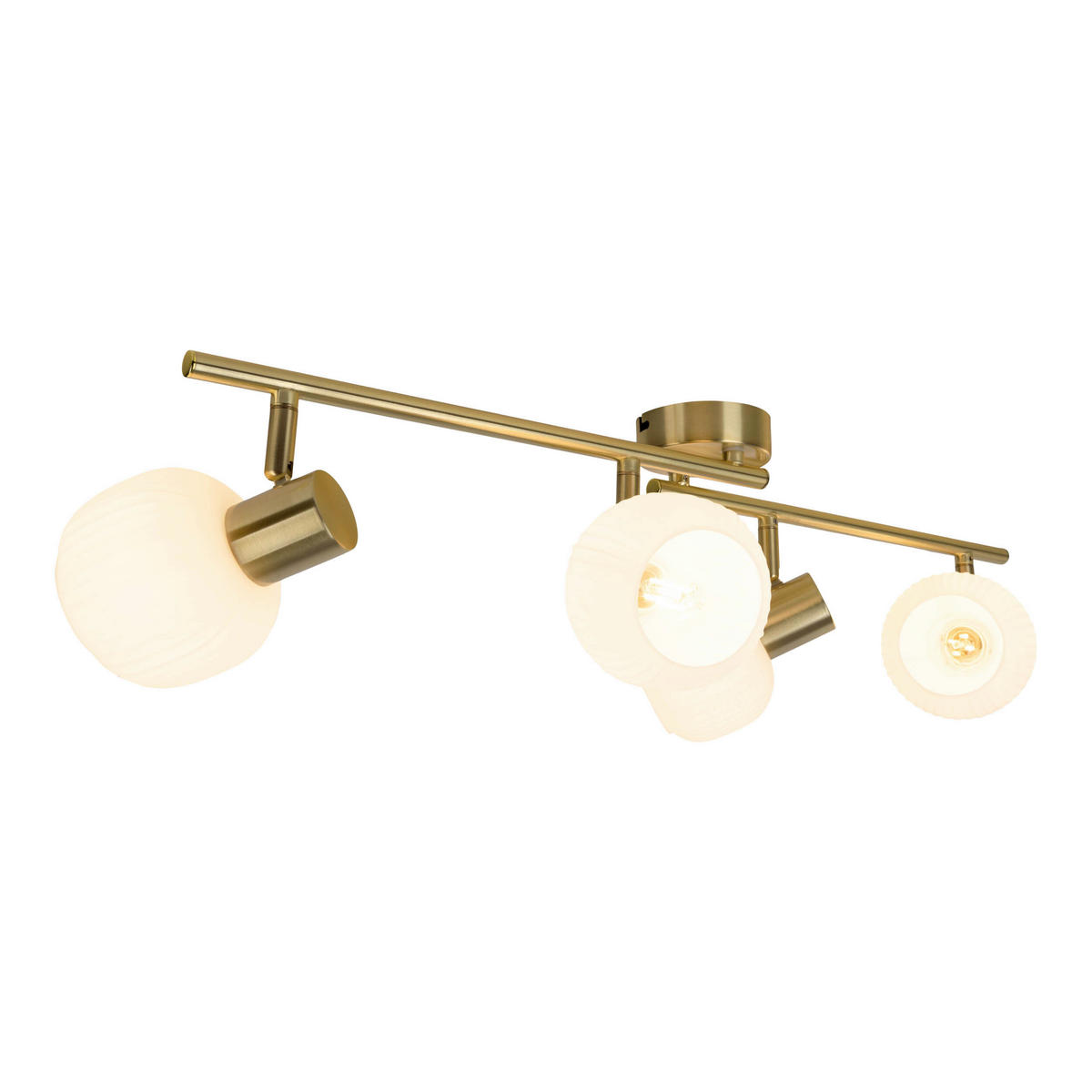 DECKENSTRAHLER LEARTA 70/10/18,5 cm   - Messingfarben/Weiß, LIFESTYLE, Glas/Metall (70/10/18,5cm) - Näve