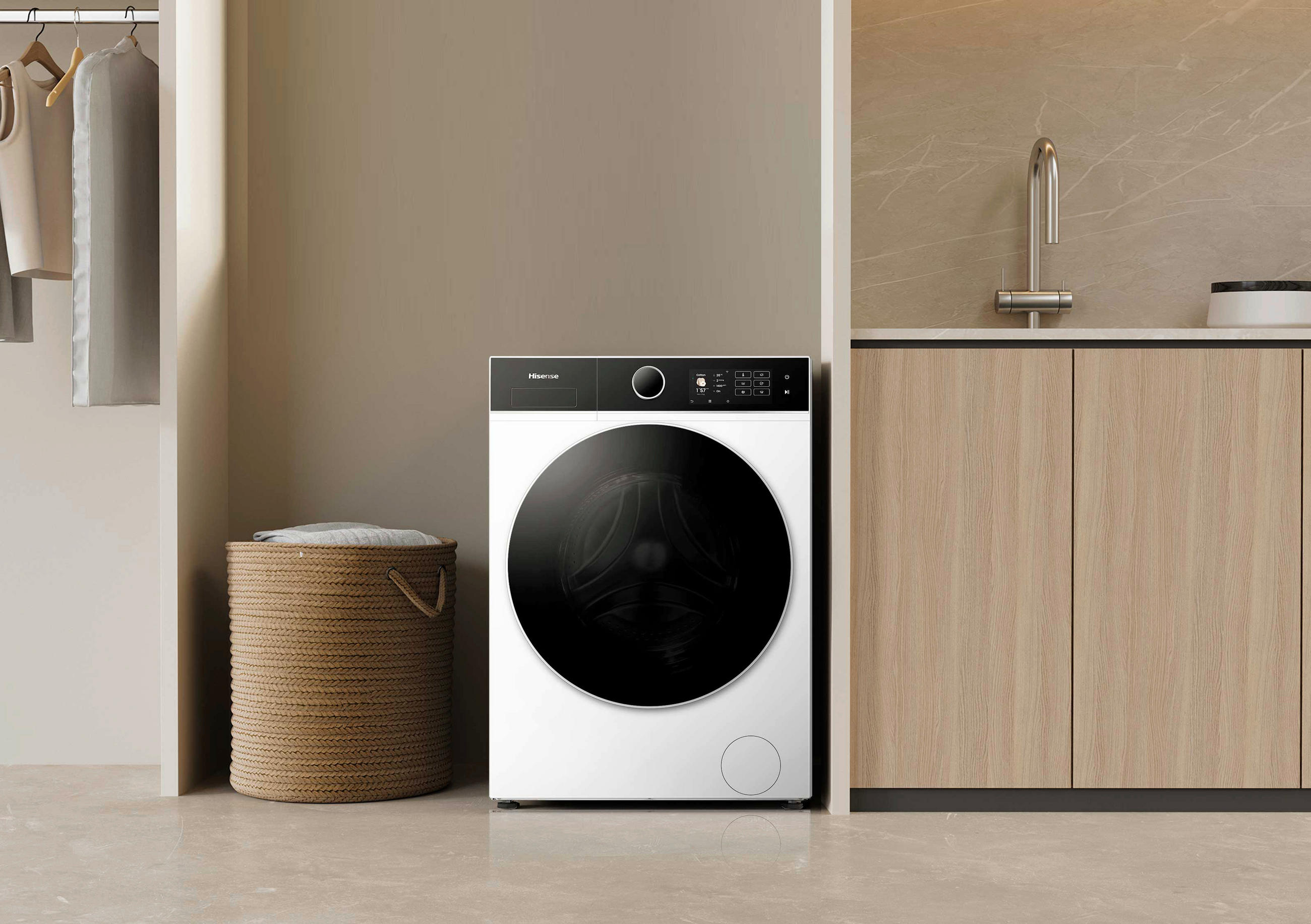 WASCHTROCKNER WD5I1045BWQ  - Schwarz/Weiß, Basics, Glas/Kunststoff (59,5/84,5/55cm) - Hisense