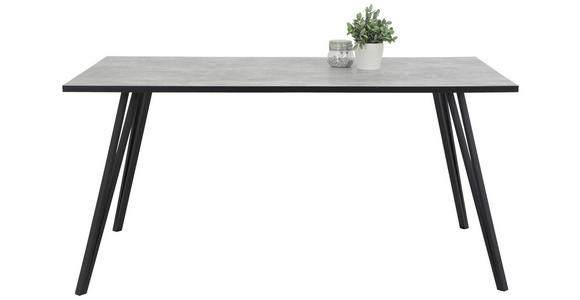 ESSTISCH in Holzwerkstoff 160/90/77 cm - Schwarz/Grau, KONVENTIONELL, Holzwerkstoff/Metall (160/90/77cm) - Carryhome