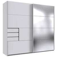 SCHWEBETÜRENSCHRANK 225/210/64 cm 2-türig Klar, Weiß  - Klar/Weiß, KONVENTIONELL, Holzwerkstoff/Metall (225/210/64cm) - MID.YOU