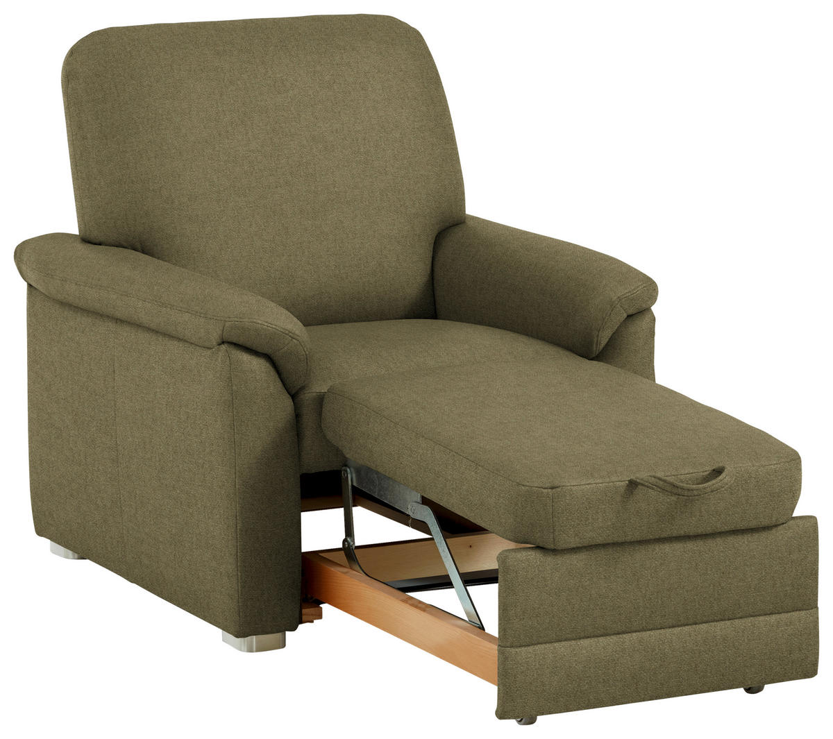 SESSEL in Chenille Schilfgrün  - Schilfgrün/Alufarben, KONVENTIONELL, Textil/Metall (88/96/89cm) - Beldomo Comfort