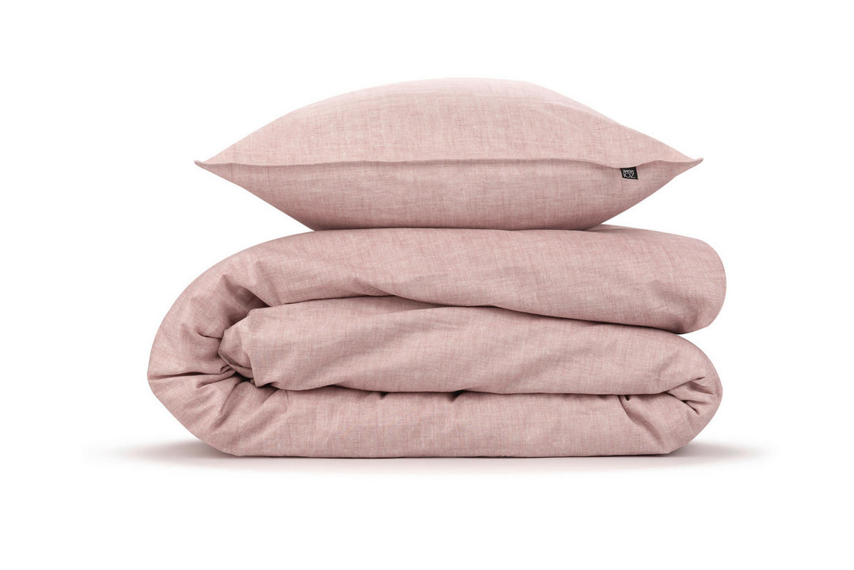 BETTWÄSCHE 2-teilig Lino Renforcé 135/200 cm  - Rosa, Basics, Textil (135/200cm)