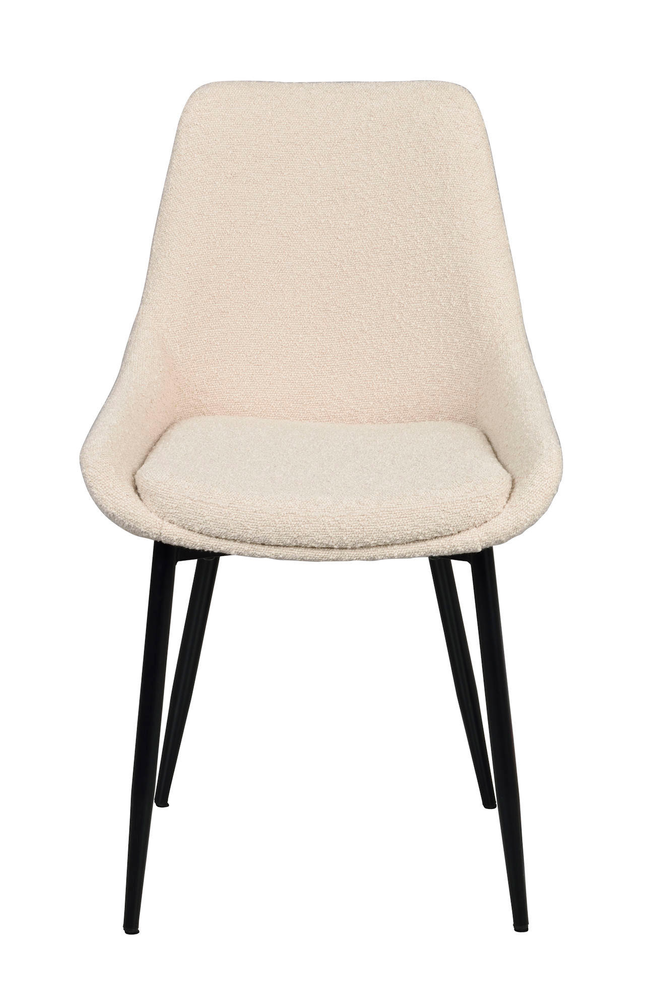 STOL Bouclé  - beige/svart, Klassisk, metall/trä (49/85/55cm) - Rowico