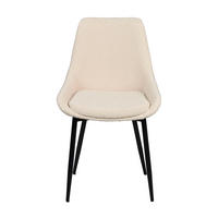 STOL Bouclé  - beige/svart, Klassisk, metall/trä (49/85/55cm) - Rowico