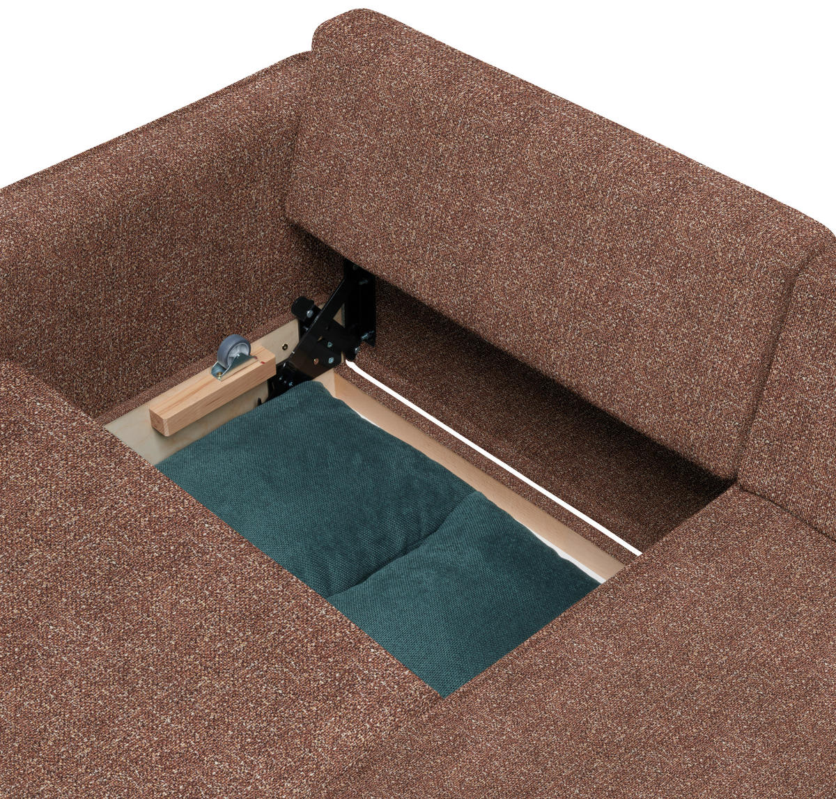 ECKSOFA  in Mikrovelours Terracotta  170/237 cm  - Eichefarben/Terracotta, KONVENTIONELL, Holz/Textil (170/237cm) - Sedda