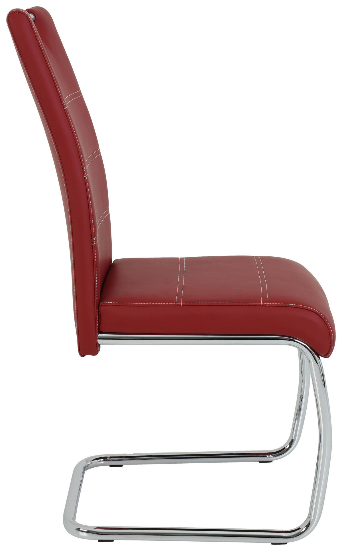 SCHWINGSTUHL  in Lederlook  - Chromfarben/Bordeaux, Design, Textil/Metall (43/98/59cm) - Carryhome