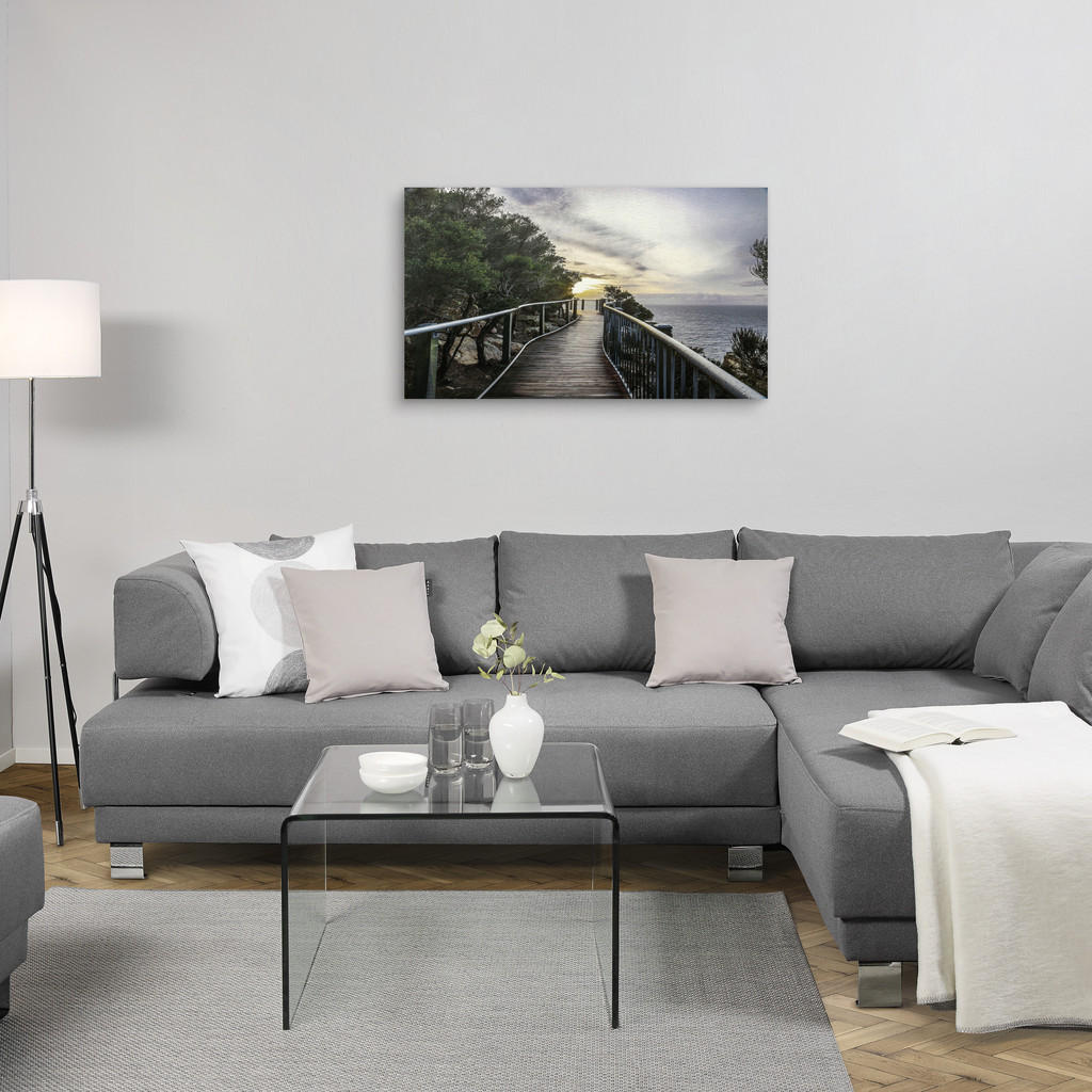 Thumbnail - Monee Aluminiumbild, Grau, Metall, rechteckig, 120x70 cm, Bilder und Zubehör, Wandbilder, Metallbilder