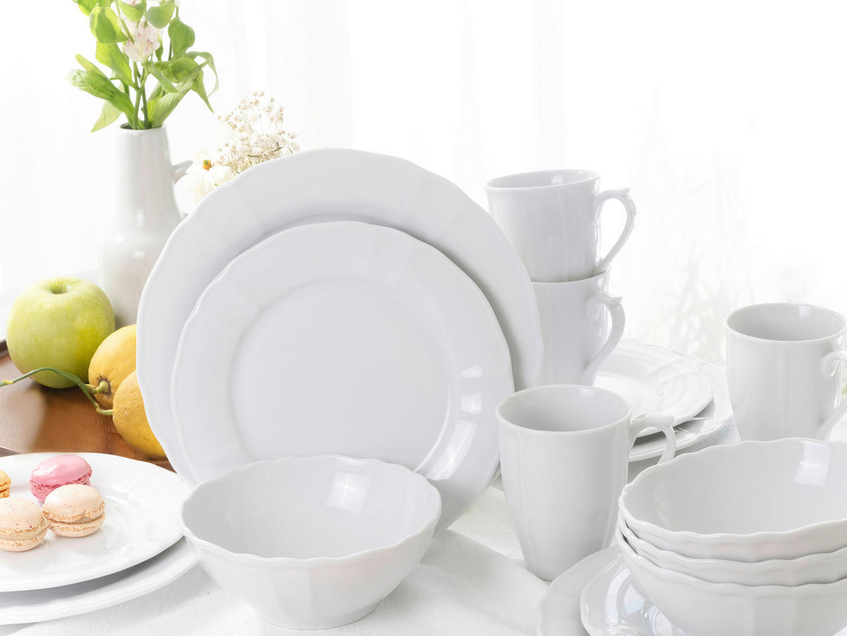 KOMBINOVANÝ SERVIS, 16-dielne, porcelán - biela, keramika (34,5/28/29cm) - Creatable