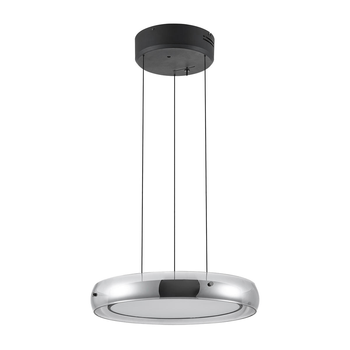 LED-HÄNGELEUCHTE Homam 50/20-150 cm   - Schwarz/Grau, Basics, Glas/Kunststoff (50/20-150cm) - Dieter Knoll
