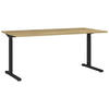 SCHREIBTISCH höhenverstellbar  - Eichefarben/Schwarz, KONVENTIONELL, Holzwerkstoff/Metall (160/70/80cm) - Germania