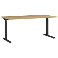SCHREIBTISCH höhenverstellbar  - Eichefarben/Schwarz, KONVENTIONELL, Holzwerkstoff/Metall (160/70/80cm) - Germania
