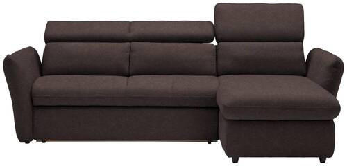 ECKSOFA in Mikrofaser Dunkelbraun  240/172 cm  - Dunkelbraun/Schwarz, Design, Kunststoff/Textil (240/172cm) - Stylife