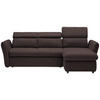 ECKSOFA in Mikrofaser Dunkelbraun  240/172 cm  - Dunkelbraun/Schwarz, Design, Kunststoff/Textil (240/172cm) - Stylife