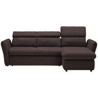 ECKSOFA in Mikrofaser Dunkelbraun  240/172 cm  - Dunkelbraun/Schwarz, Design, Kunststoff/Textil (240/172cm) - Stylife