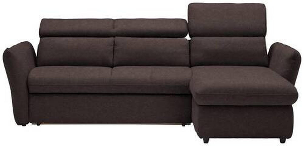 ECKSOFA in Mikrofaser Dunkelbraun  240/172 cm  - Dunkelbraun/Schwarz, Design, Kunststoff/Textil (240/172cm) - Stylife