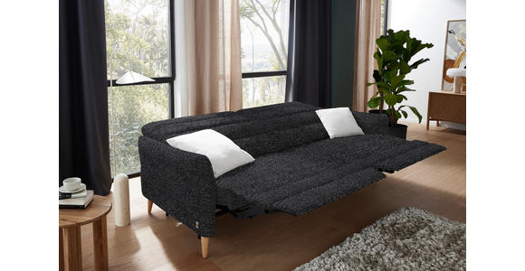 2-SITZER-SOFA in Webstoff Schwarz - Eiche Bianco/Schwarz, Design, Holz/Textil (234-262/85-106/98-112cm) - Dieter Knoll