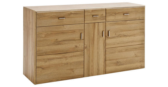 SIDEBOARD 154/88/45 cm - Eichefarben/Nickelfarben, KONVENTIONELL, Holzwerkstoff/Metall (154/88/45cm) - Cantus