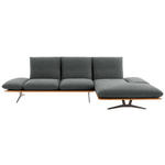 ECKSOFA in Flachgewebe Grau  - Schwarz/Grau, Design, Holz/Textil (314/159cm) - Dieter Knoll