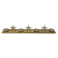 ADVENTSKERZENHALTER  - Silberfarben/Braun, LIFESTYLE, Holz/Metall (76cm) - X-Mas
