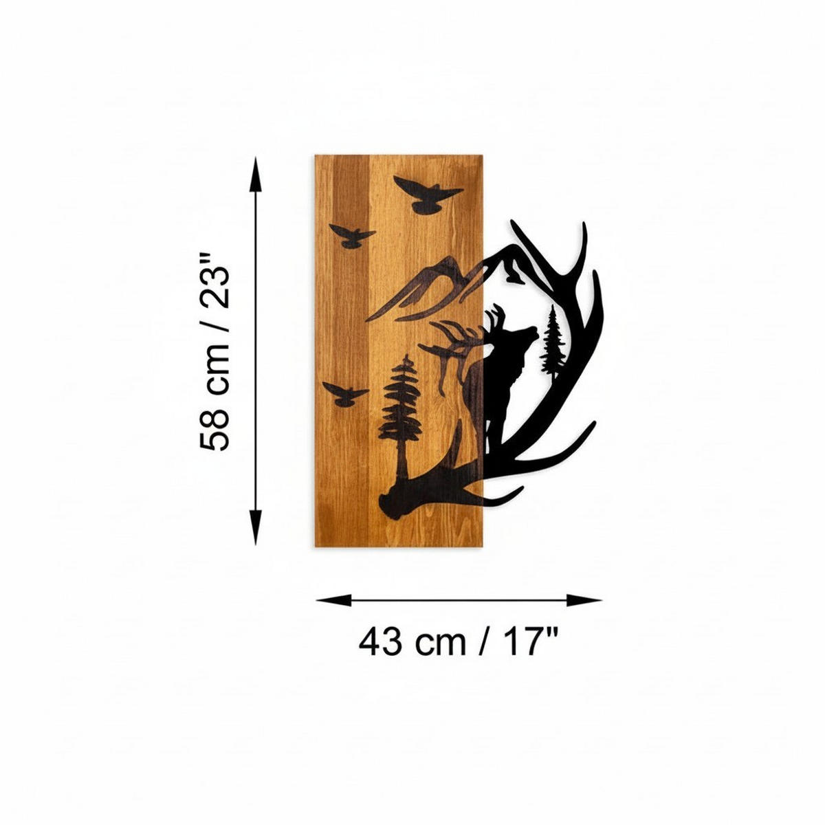 WANDDEKO Holz  - Walnussfarben, Basics, Holz (43/58/3cm) - X-Mas