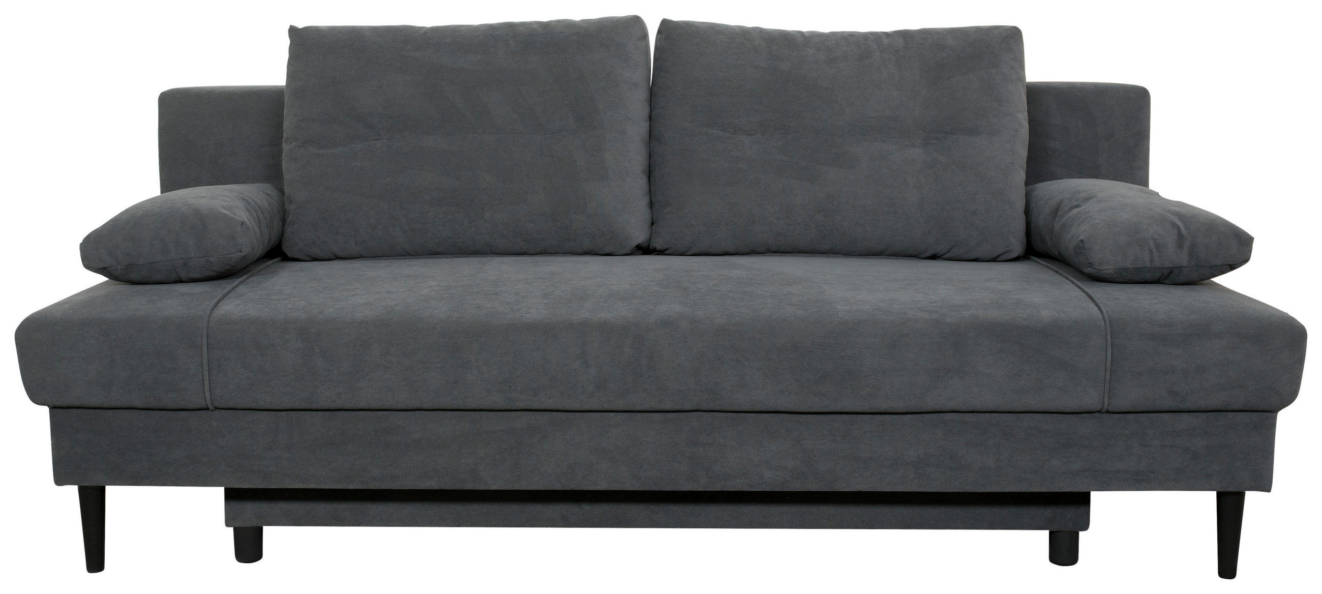 SCHLAFSOFA Webstoff Dunkelgrau  - Dunkelgrau/Schwarz, KONVENTIONELL, Holz/Kunststoff (199/88/88cm) - Carryhome