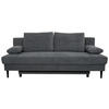 SCHLAFSOFA Webstoff Dunkelgrau  - Dunkelgrau/Schwarz, KONVENTIONELL, Holz/Kunststoff (199/88/88cm) - Carryhome